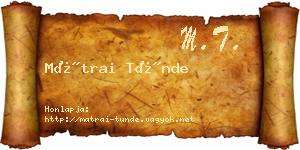 Mátrai Tünde névjegykártya
