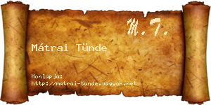 Mátrai Tünde névjegykártya