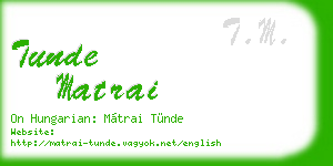 tunde matrai business card