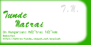 tunde matrai business card